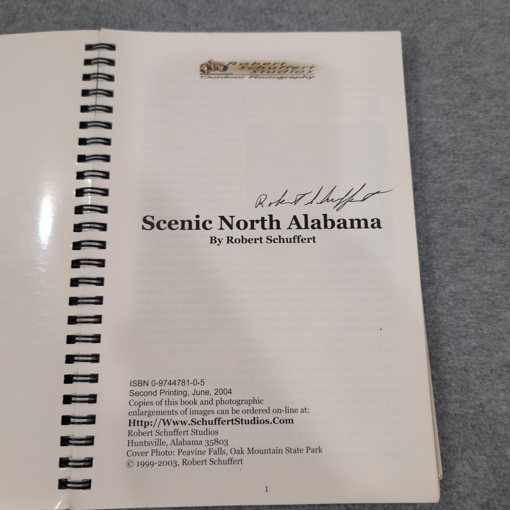 Scenic North Alabama Travel Guide to Hidden Natural Treasures Spiral Bound Book - Picture 3 of 3